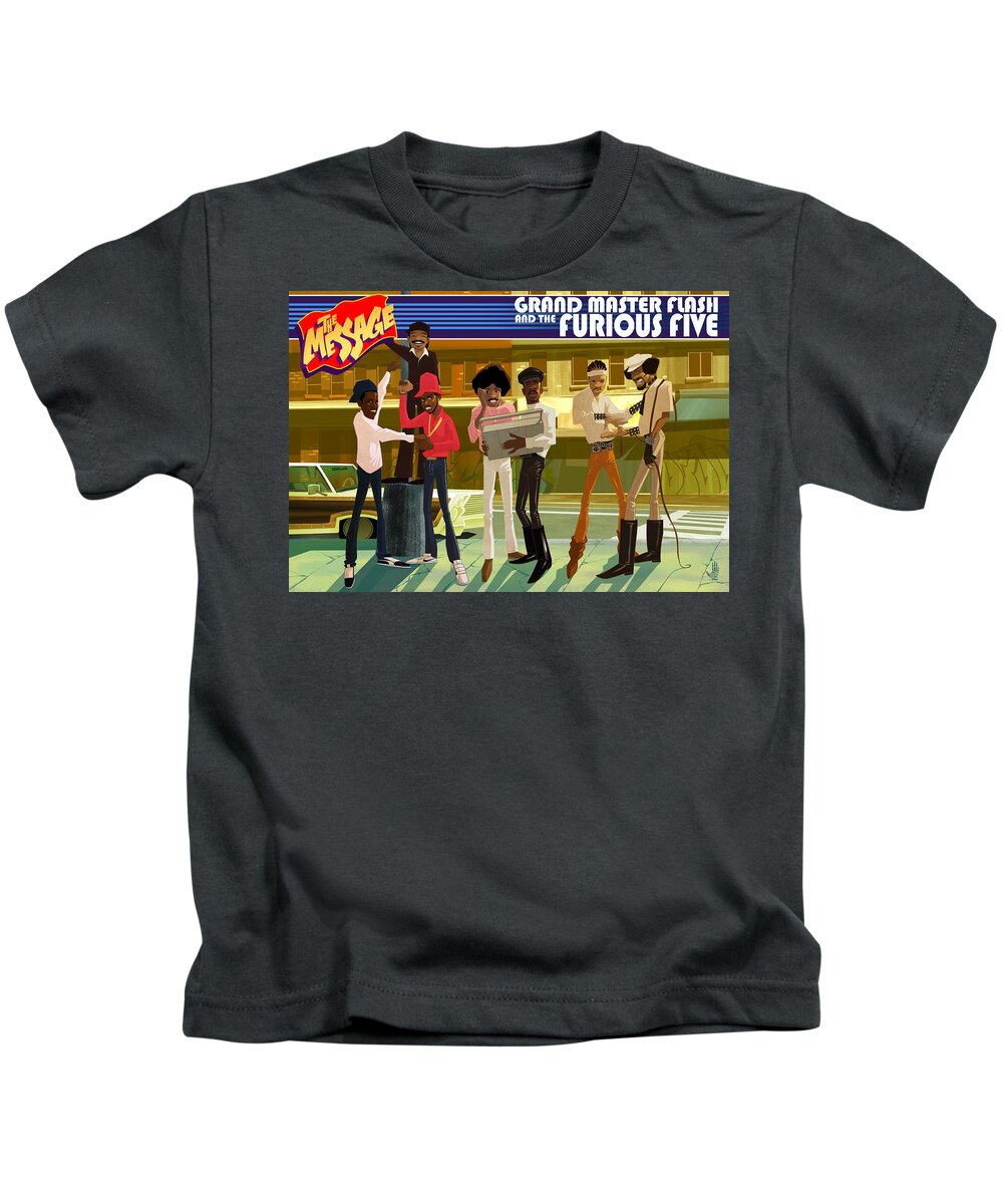  Kids T-Shirt featuring the digital art The Message by Nelson Dedos Garcia