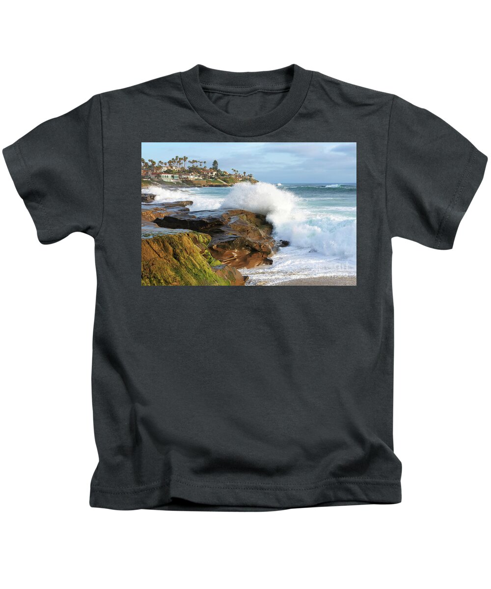 Sea Kids T-Shirt featuring the photograph The Sea Was Angry That Day My Friends by Eddie Yerkish