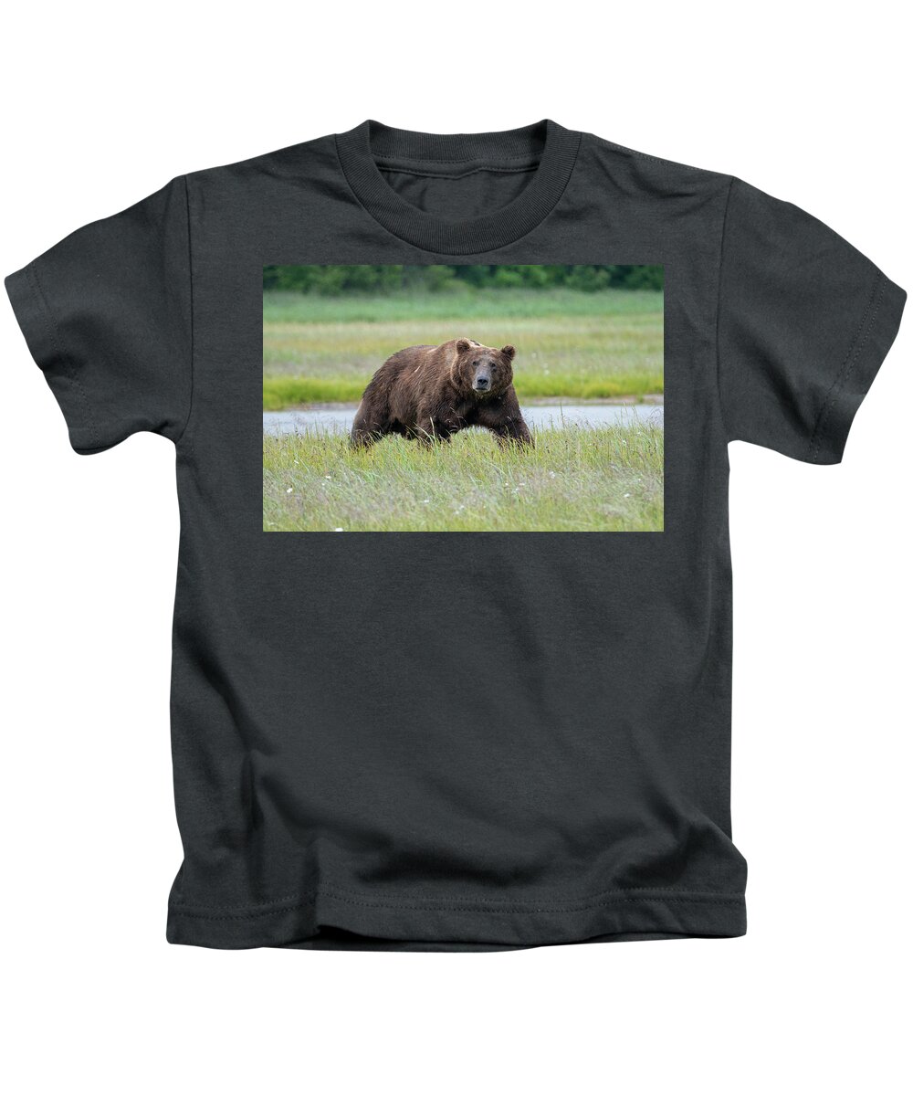 Bear Kids T-Shirt featuring the photograph The Stare by Mark Hunter