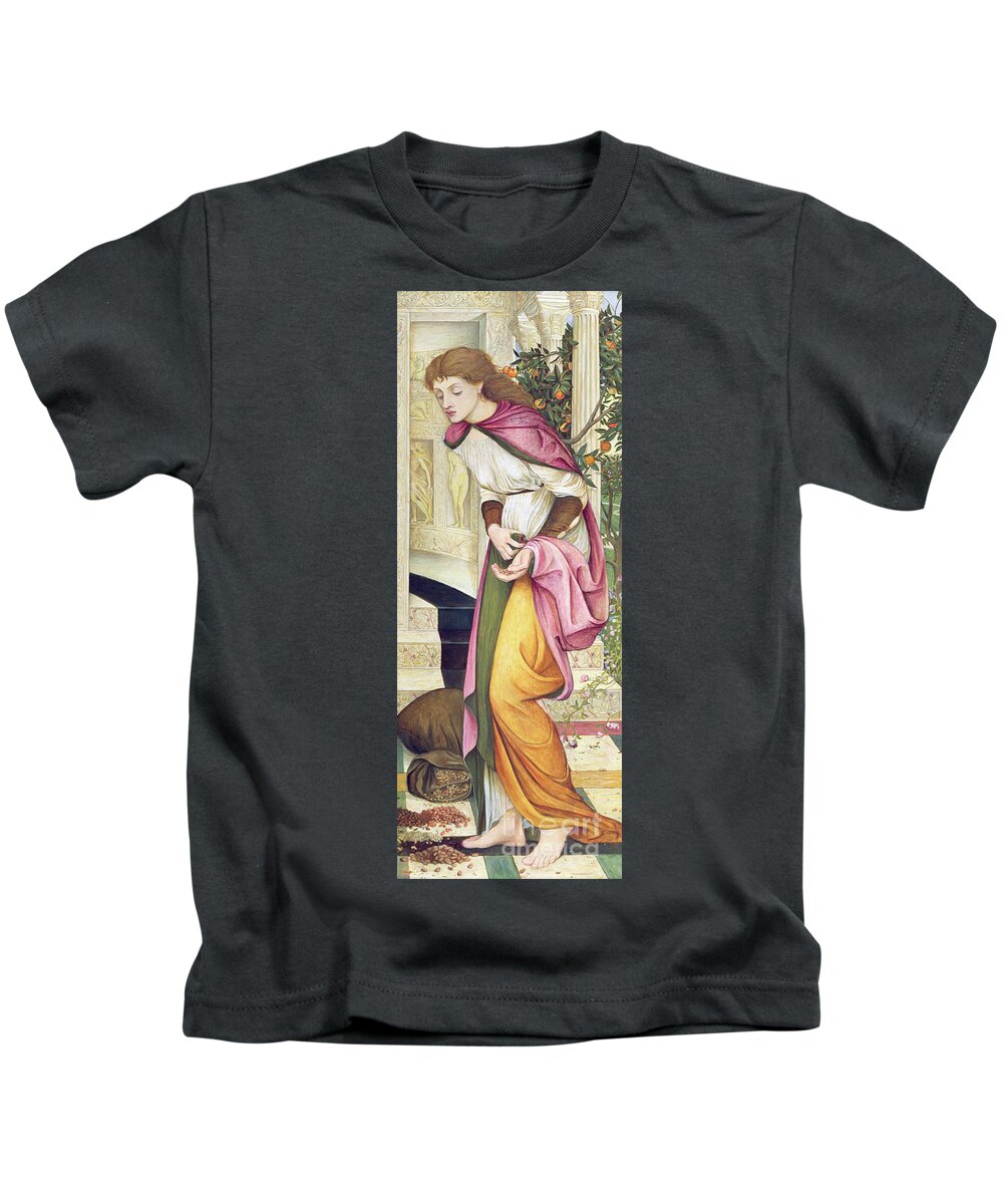 The Kids T-Shirt featuring the painting The Task of the Seeds by John Roddam Spencer Stanhope