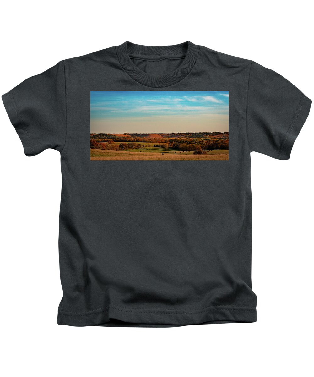 Clinton Lake Kids T-Shirt featuring the photograph The Wakarusa River Valley by Jeff Phillippi