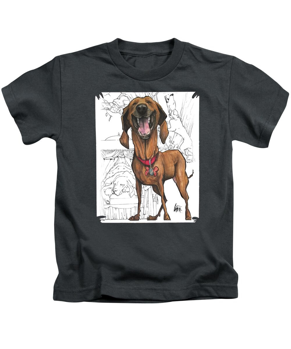 Bruno 2229 Kids T-Shirt featuring the drawing Bruno 2229 by Canine Caricatures By John LaFree