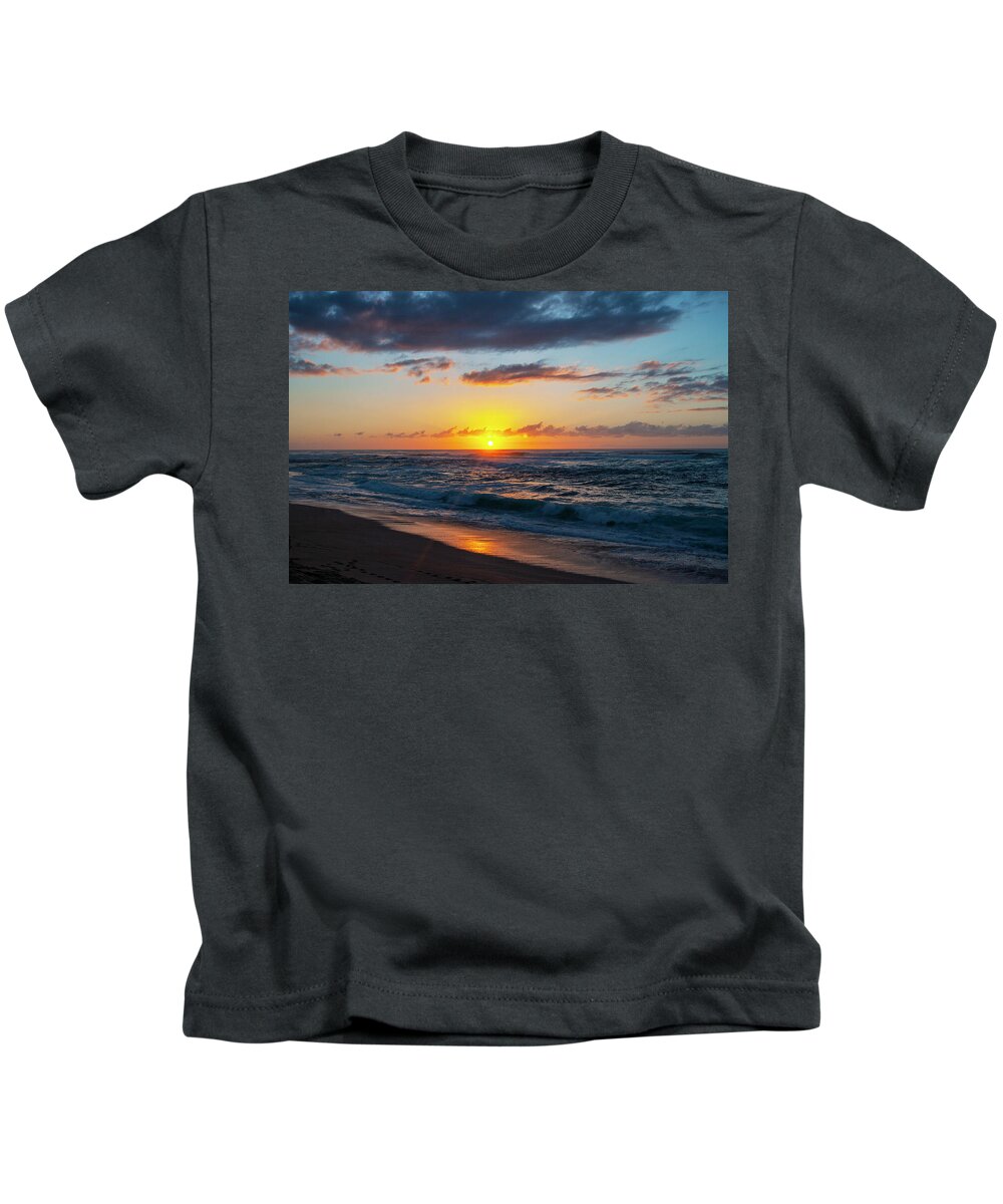 Sunset Kids T-Shirt featuring the photograph This is why they call it Sunset Beach by Anthony Jones