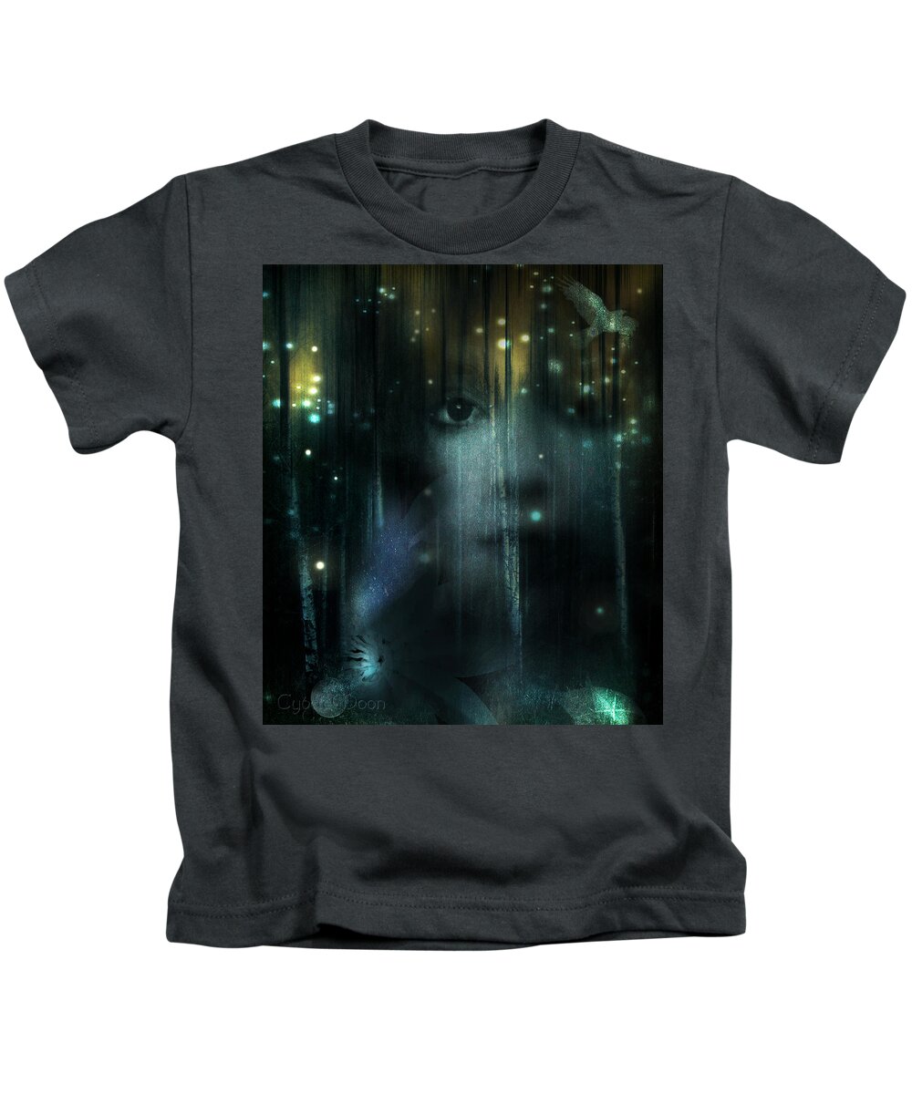  Kids T-Shirt featuring the photograph Though The Bird Is On The Wing by Cybele Moon