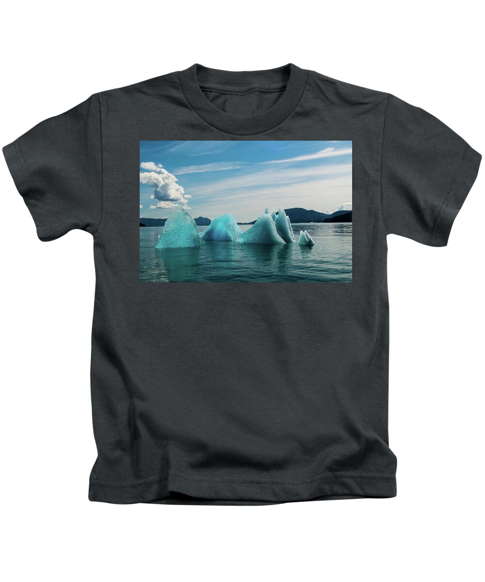 Tracy Arm Kids T-Shirt featuring the photograph Tracy Arm Berg by David Kirby