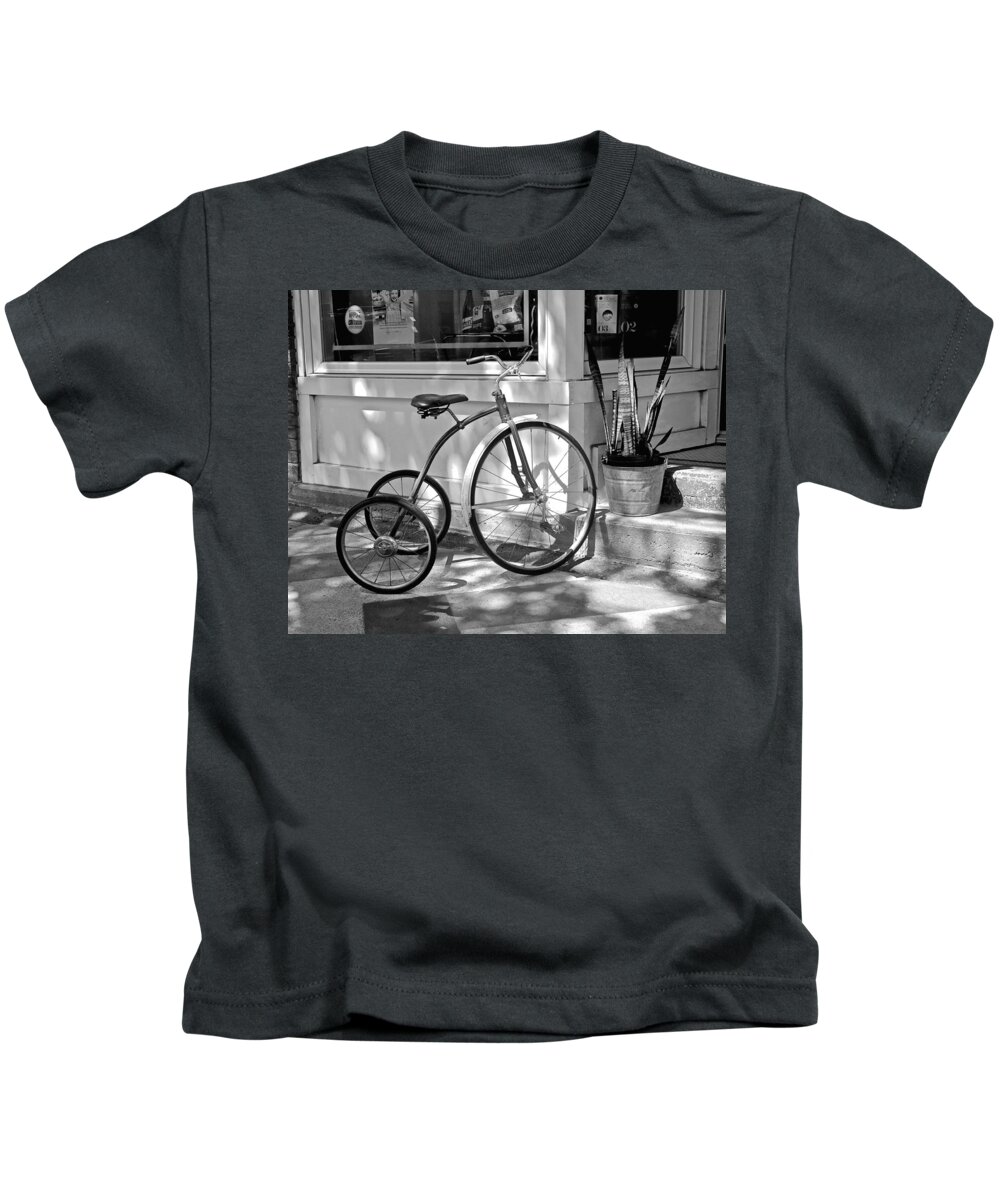 Montreal Kids T-Shirt featuring the photograph Tricycle, Montreal by Mike Reilly