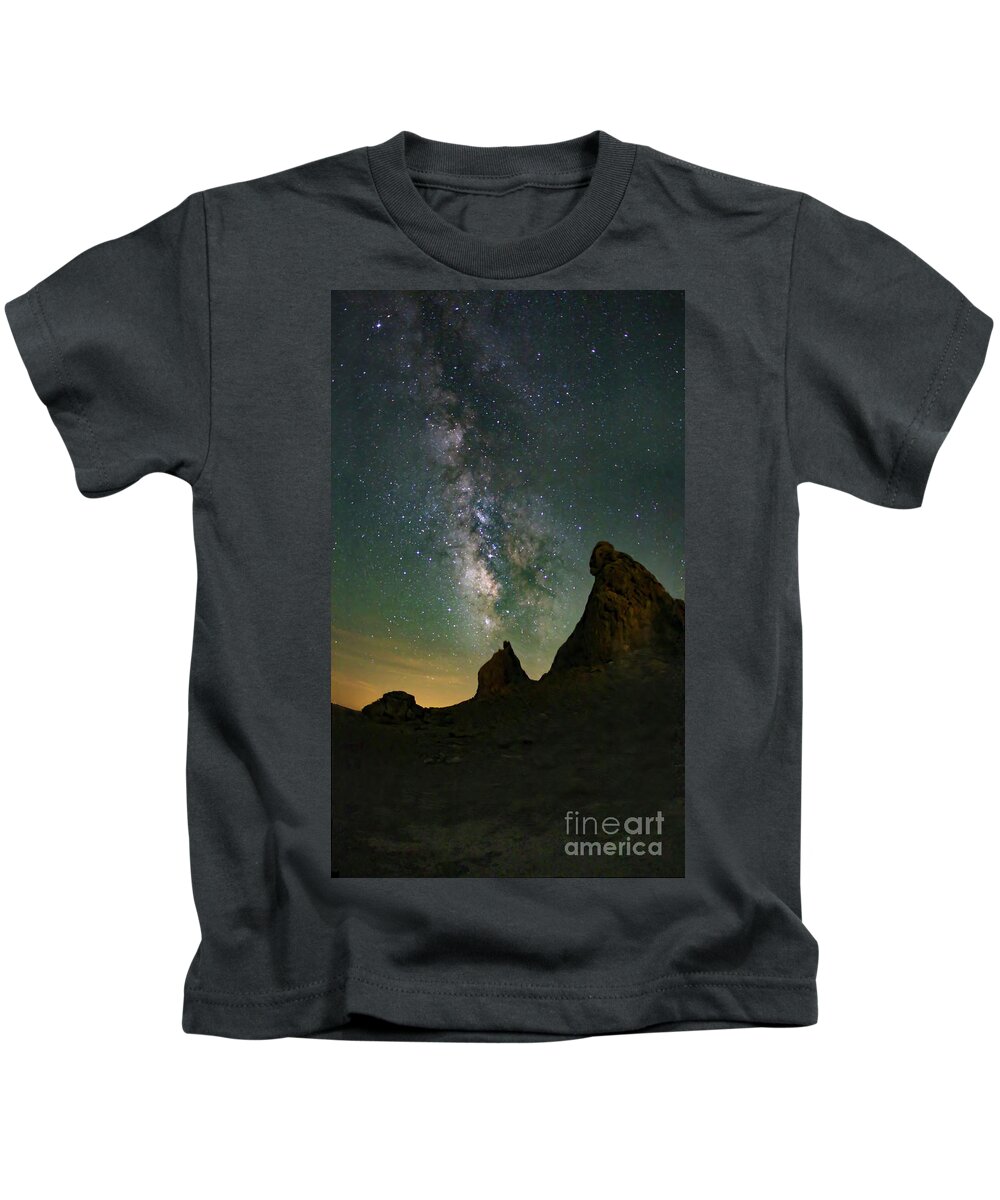 Night Sky Kids T-Shirt featuring the photograph Trona Pinnacles Milky Way by Mark Jackson