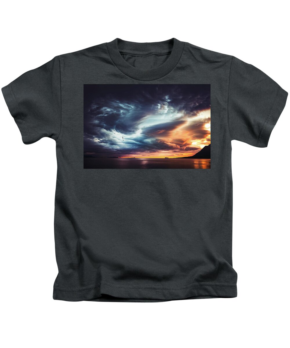 Sky Kids T-Shirt featuring the photograph Trouble in the Sky by Philippe Sainte-Laudy