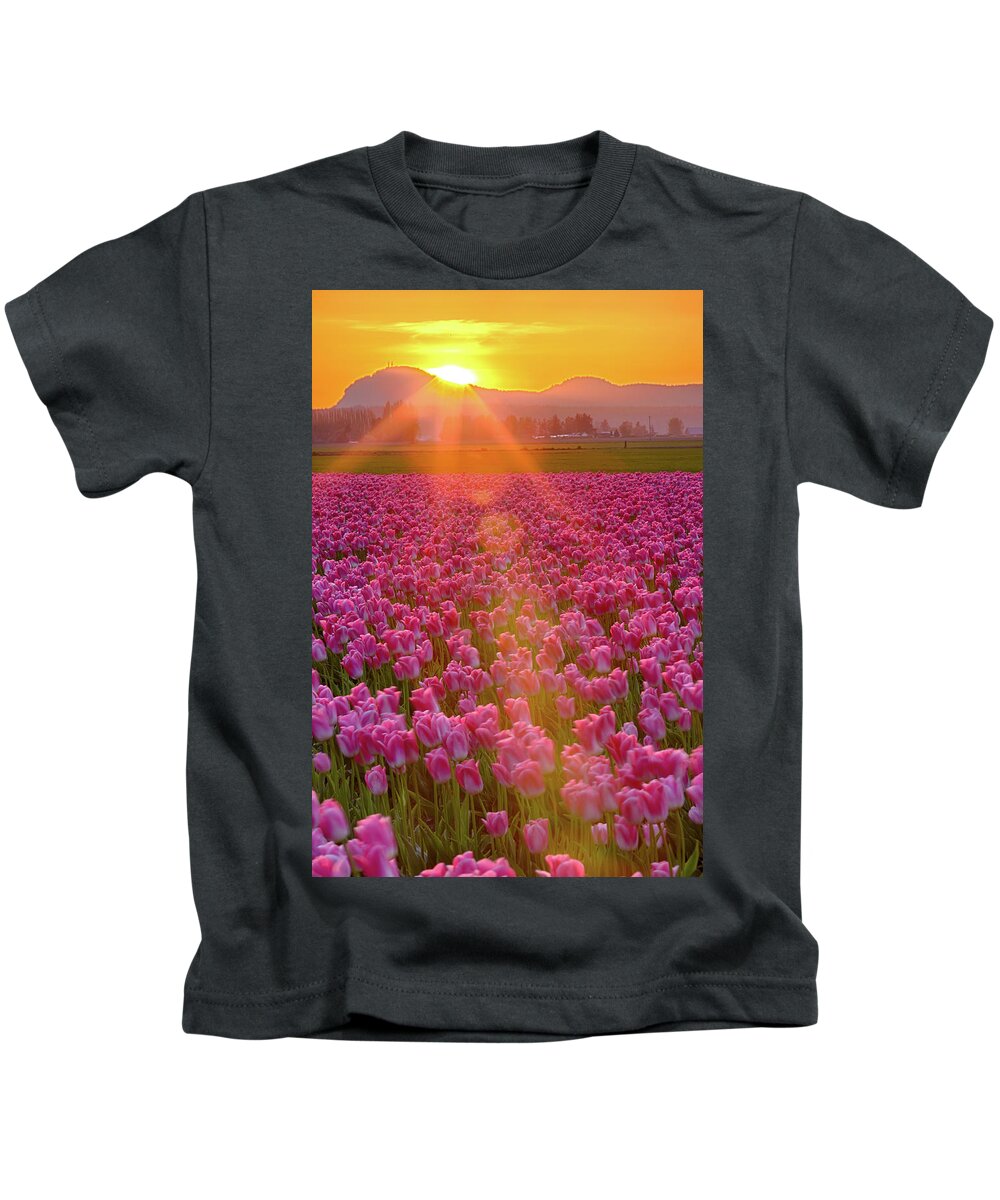 Flower Kids T-Shirt featuring the photograph Tulip Sunset by Briand Sanderson