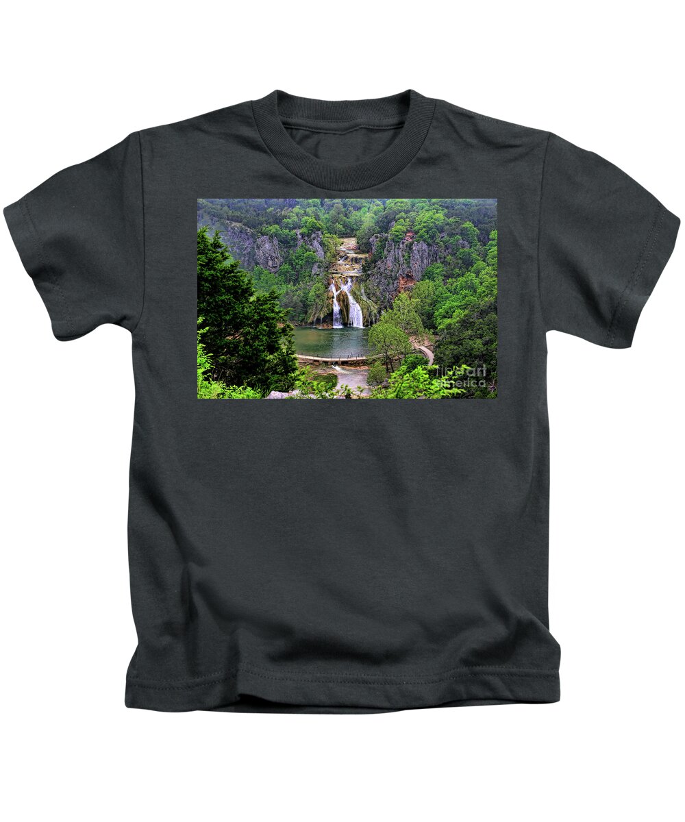 Waterfall Kids T-Shirt featuring the photograph Turner Falls by Joan Bertucci