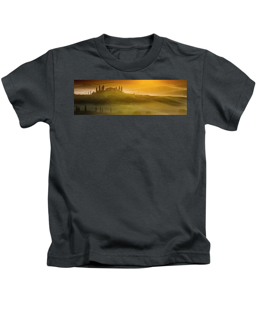 Italy Kids T-Shirt featuring the photograph Tuscany In Gold by Evgeni Dinev