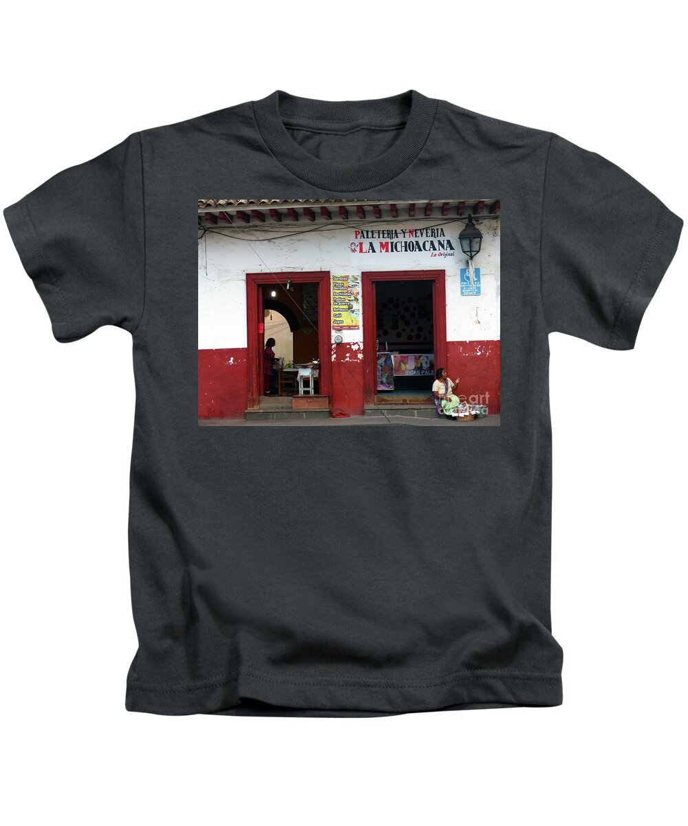 Mexican Street Scene Kids T-Shirt featuring the photograph Two Women by Rosanne Licciardi