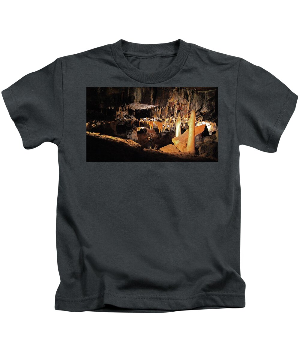 Ohio Caverns Kids T-Shirt featuring the photograph Underworld by Gary Kaylor