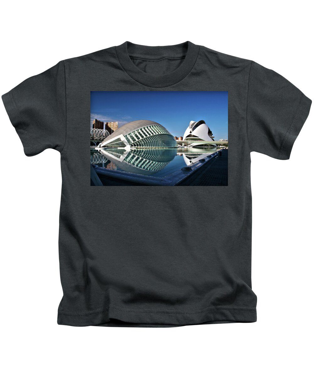 Valencia Kids T-Shirt featuring the photograph Valencia, Spain - City of Arts and Sciences by Richard Krebs