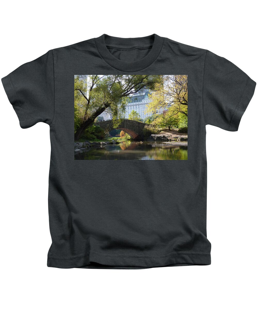Plaza Hotel Kids T-Shirt featuring the photograph View of Plaza Hotel Central Park by Patricia Caron
