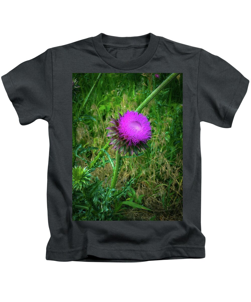Thistle Kids T-Shirt featuring the photograph Wanna Be in Scotland by Lora J Wilson