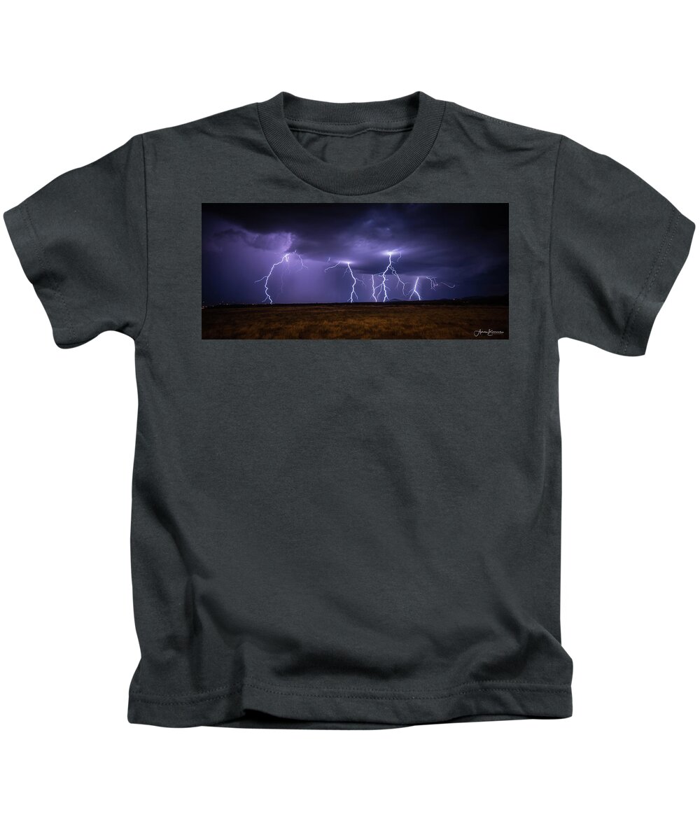 Lightning Kids T-Shirt featuring the photograph Wicked Sky by Aaron Burrows