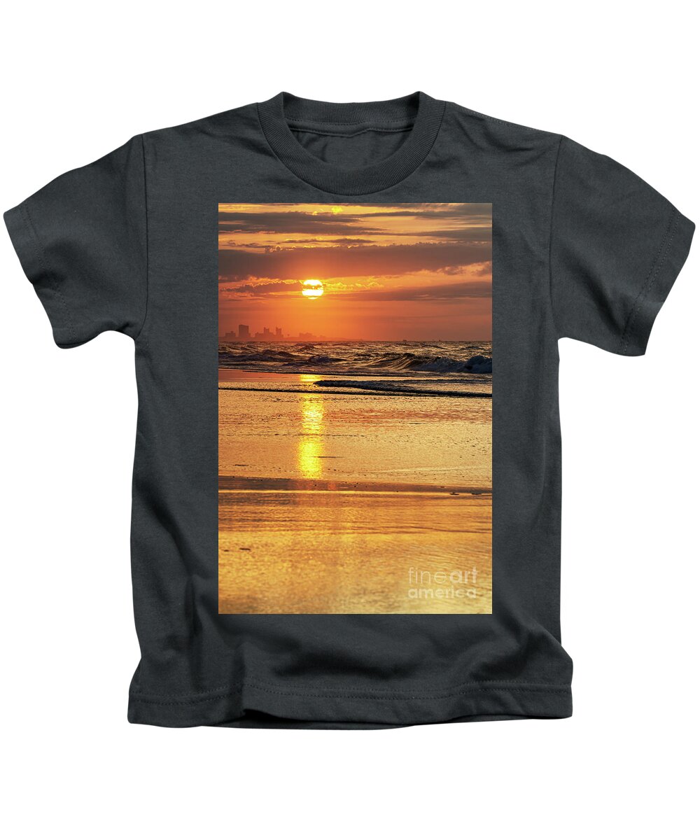 Golden Kids T-Shirt featuring the photograph Windy Hill Sunrise Portrait by David Smith