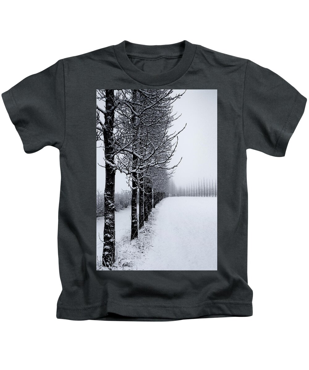 Line Kids T-Shirt featuring the photograph Winter Tree Line by David Soldano