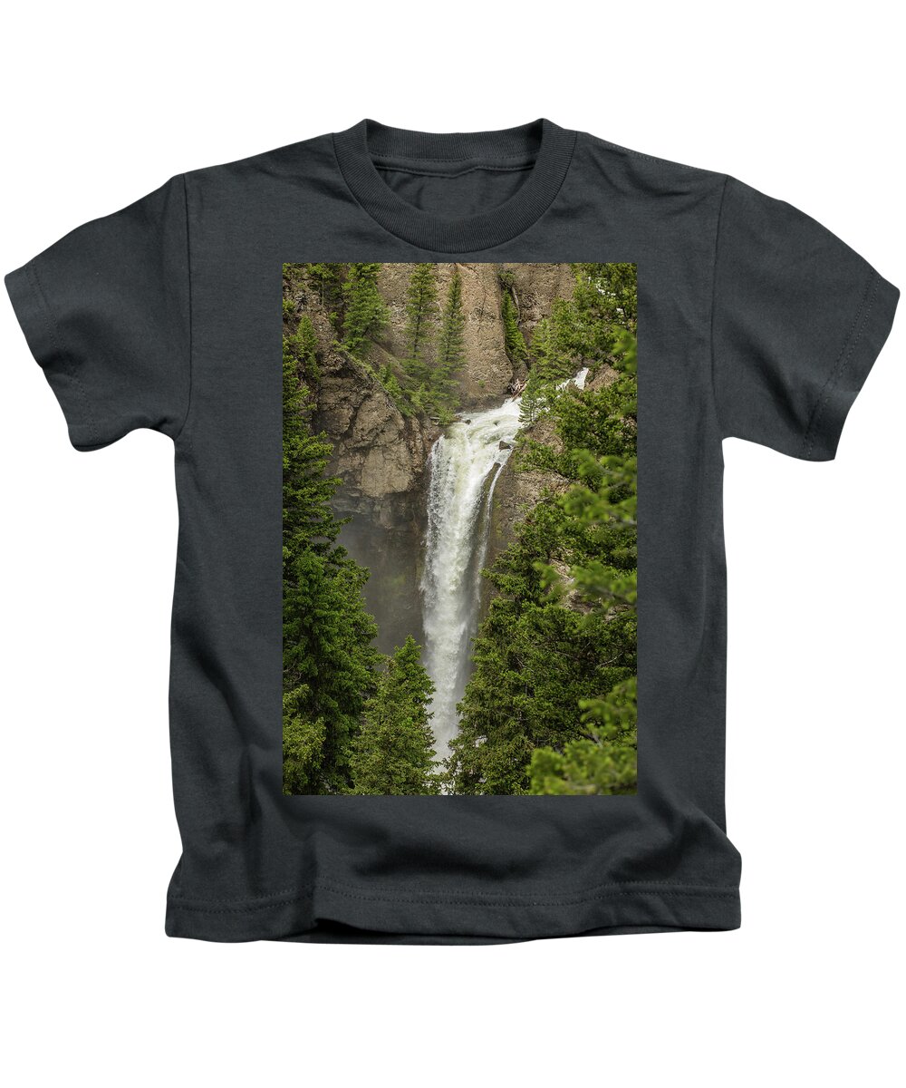 Yellowstone National Park Kids T-Shirt featuring the photograph Yellowstone Waterfall by Julieta Belmont