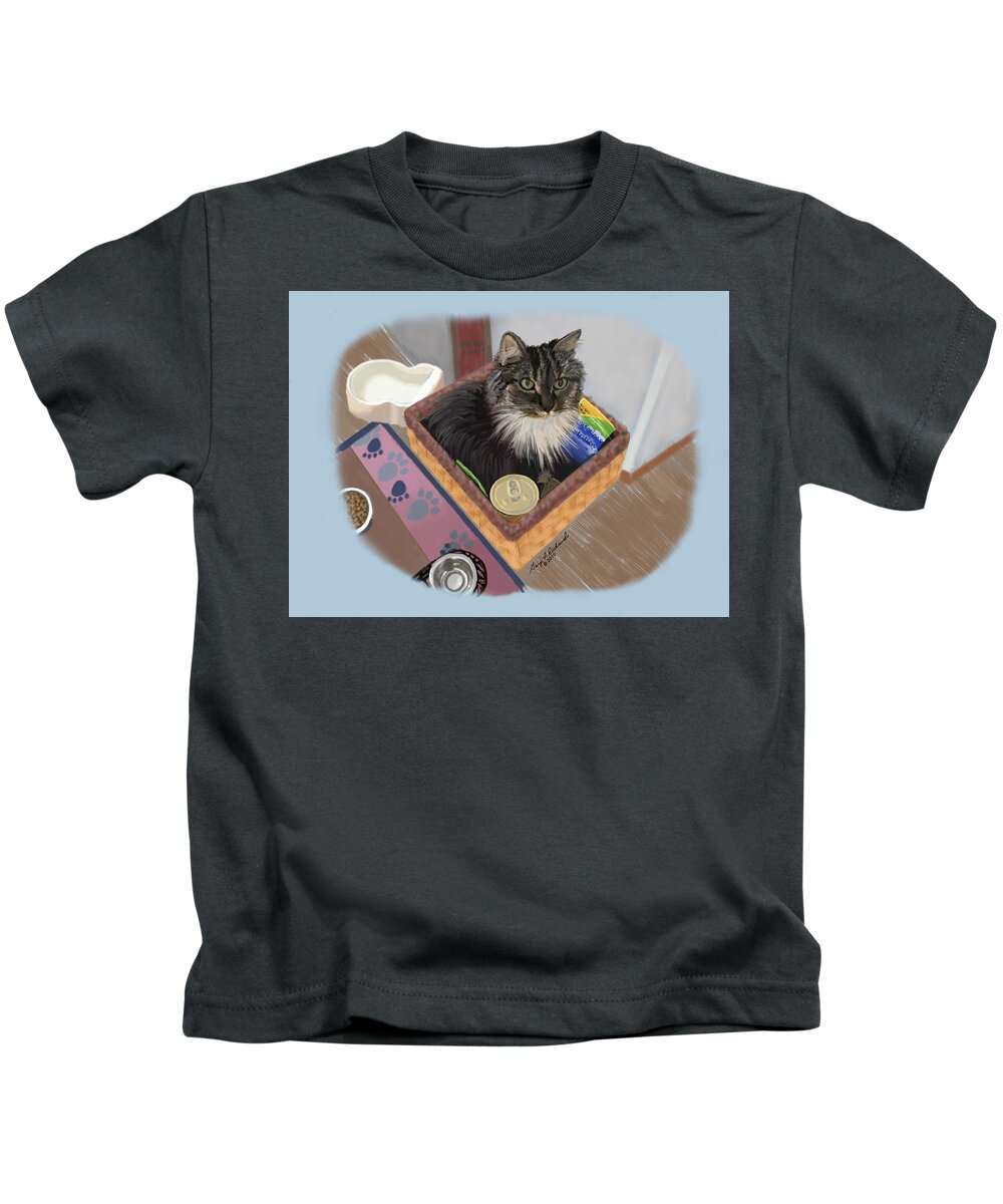 Cat Kids T-Shirt featuring the digital art You Are What You Eat, Princess by Gary F Richards