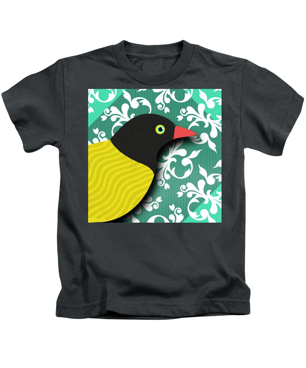 Bird Kids T-Shirt featuring the digital art Birdland Series No. 5 of 16 by Steve Hayhurst
