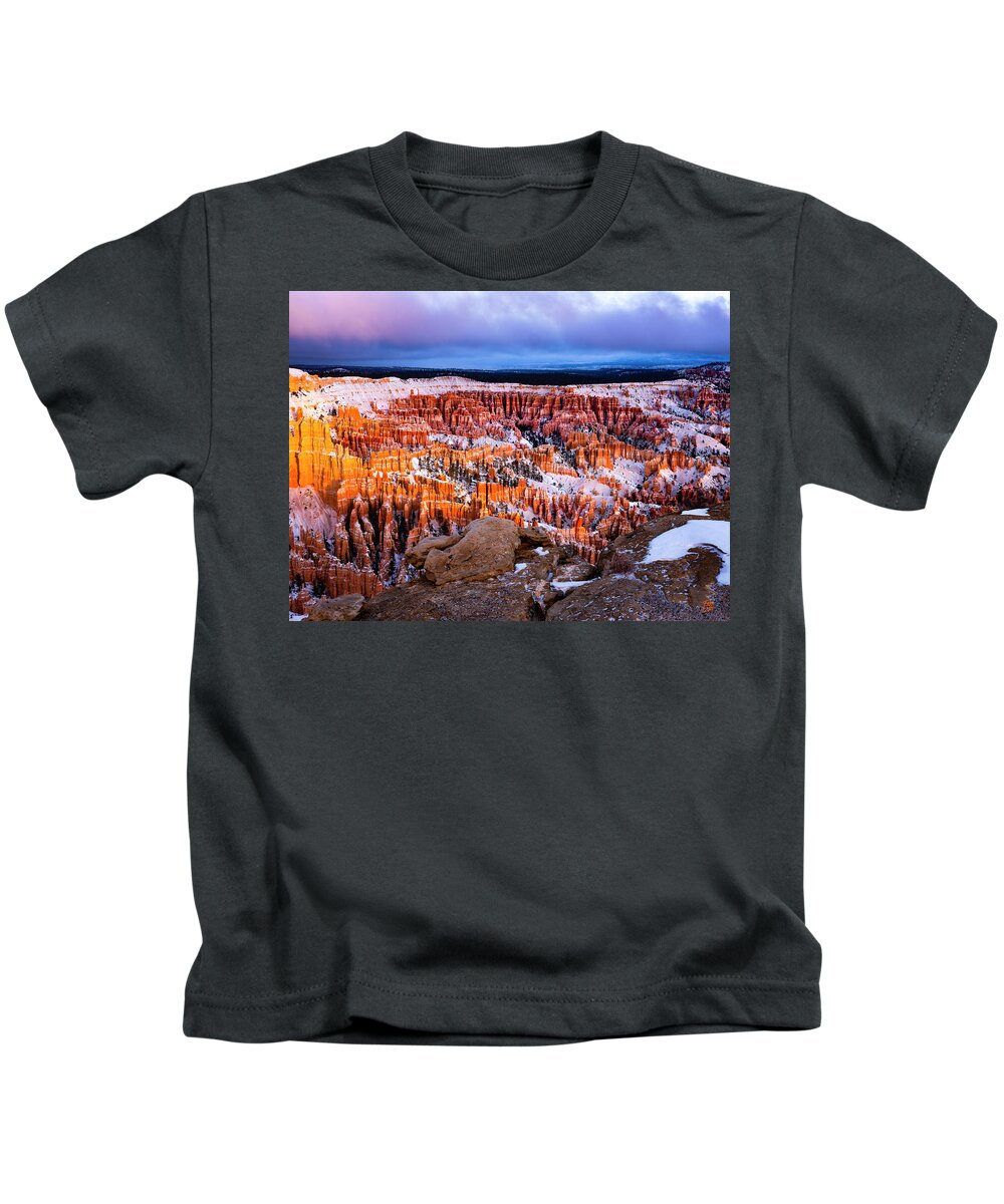 Arches Kids T-Shirt featuring the photograph Bryce Point #1 by Edgars Erglis