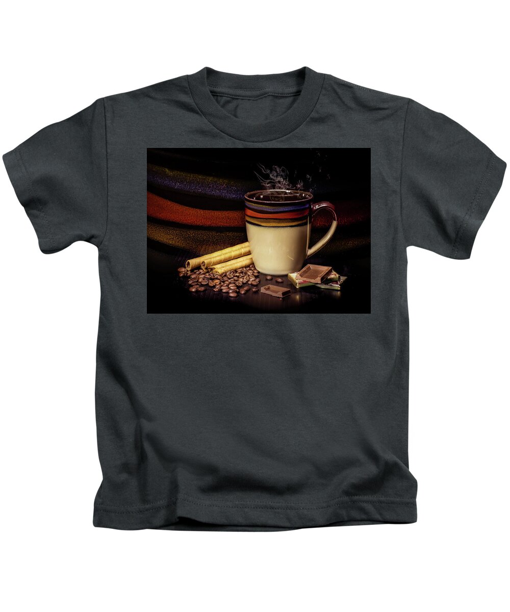 Coffee Kids T-Shirt featuring the photograph Coffee time #1 by Anna Rumiantseva