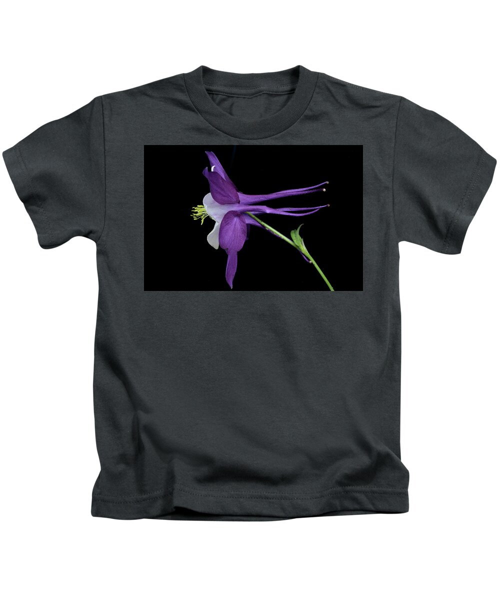 Floral Kids T-Shirt featuring the photograph Columbine 781 #1 by Julie Powell