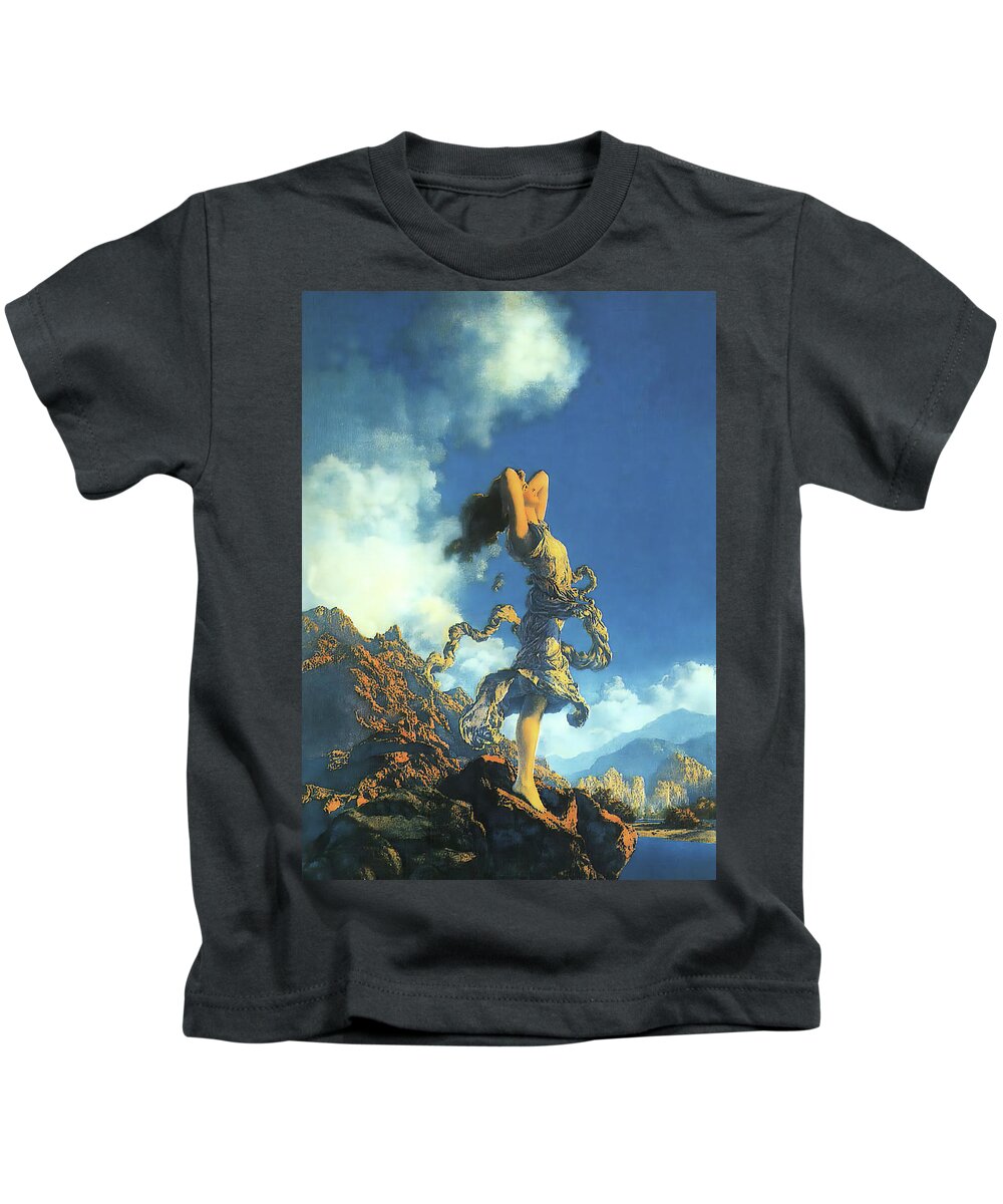 Maxfield Parrish Kids T-Shirt featuring the photograph Ecstasy #1 by Maxfield Parrish