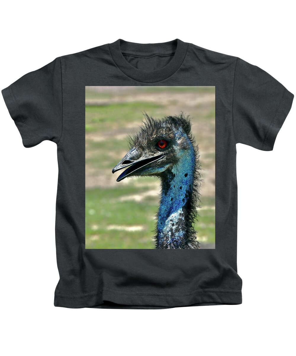 Emu Kids T-Shirt featuring the photograph Emu by Sarah Lilja