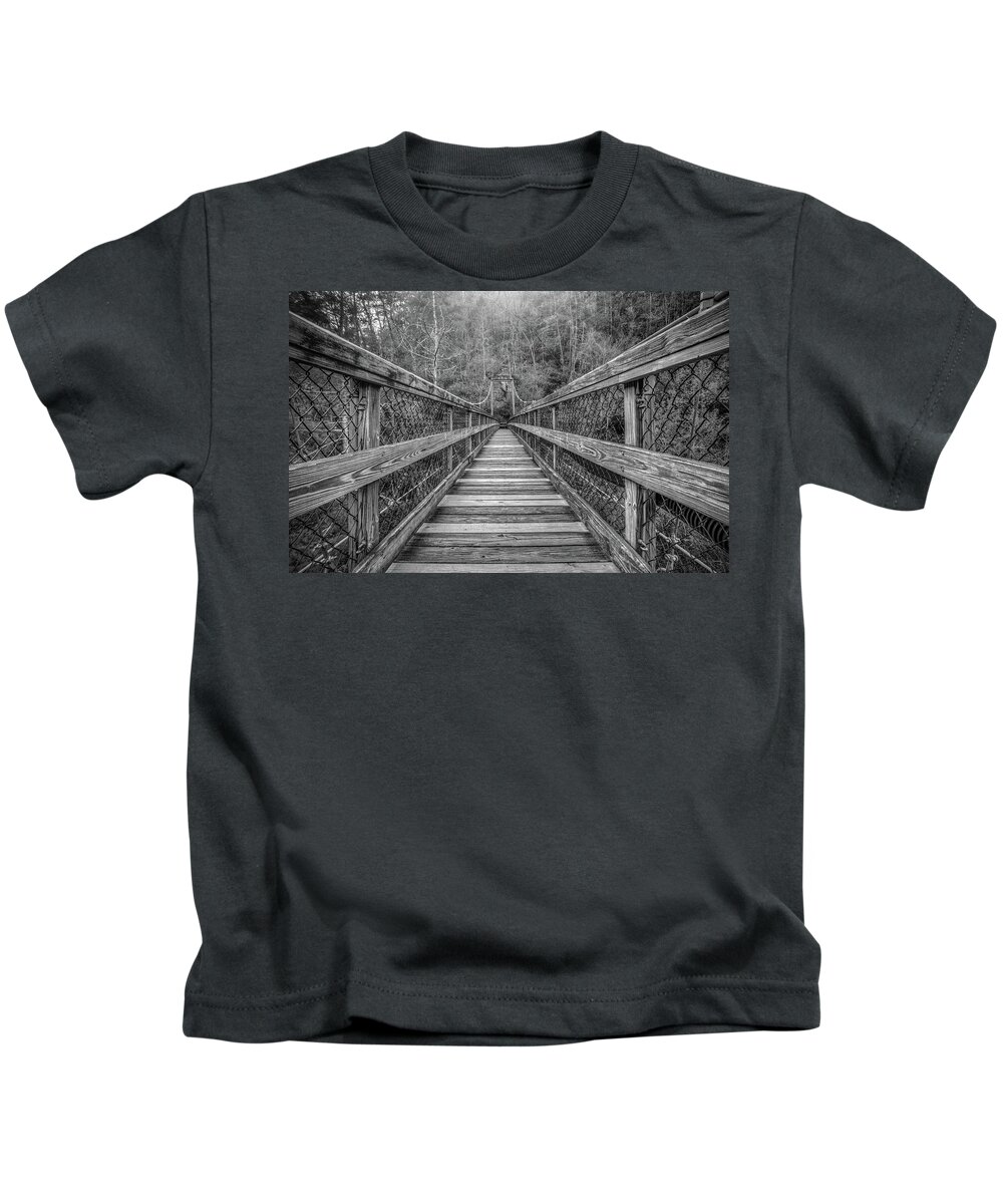 Tallulah Falls Bridge Kids T-Shirt featuring the photograph Infinity by Anna Rumiantseva