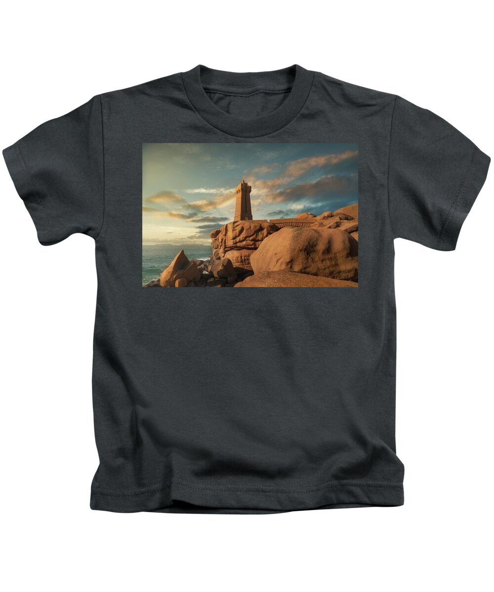 Coast Kids T-Shirt featuring the photograph Ploumanac'h lighthouse, Brittany by Stefano Orazzini