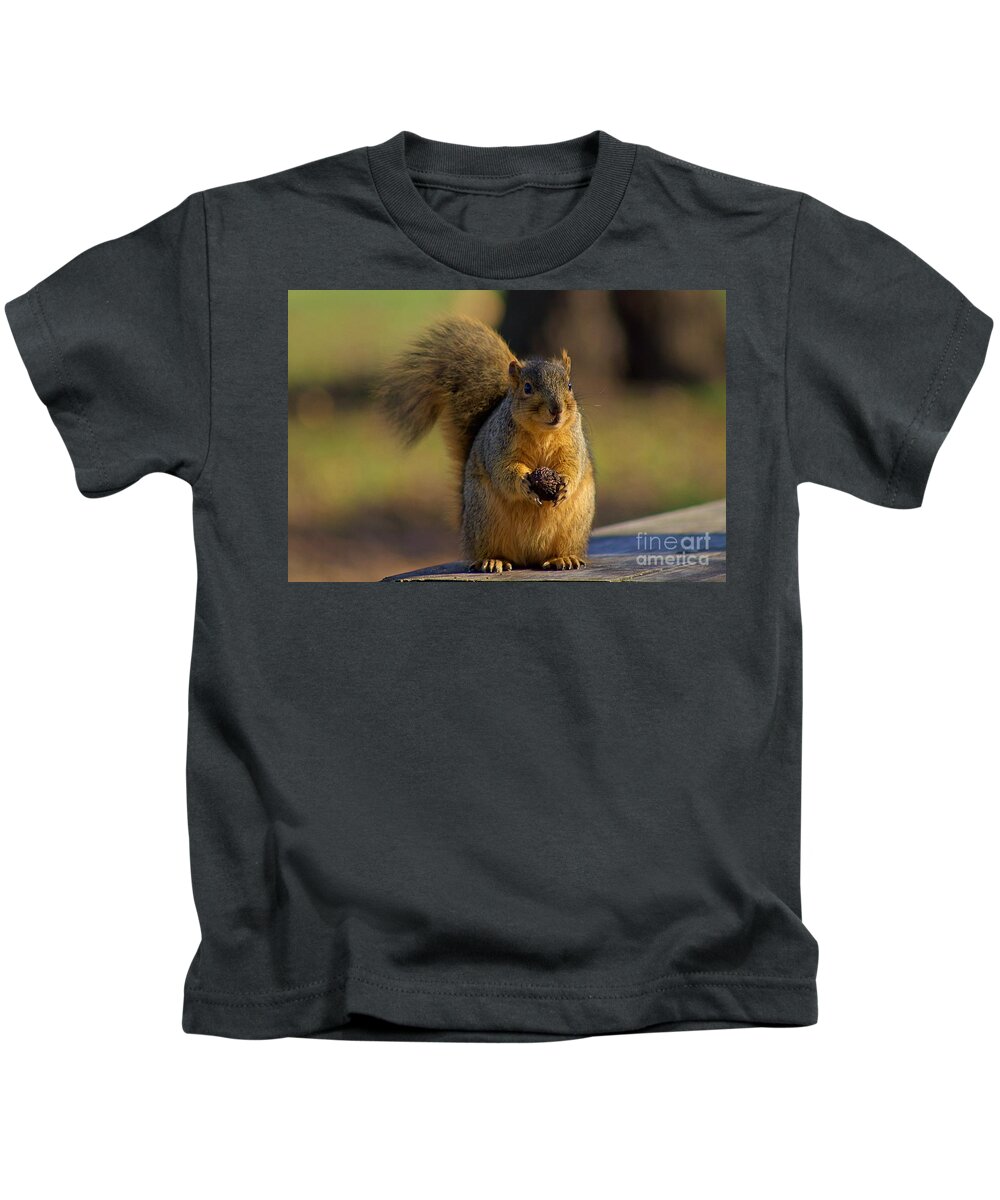 Squirrel Kids T-Shirt featuring the photograph Rocky' the squirrel by Yvonne M Smith