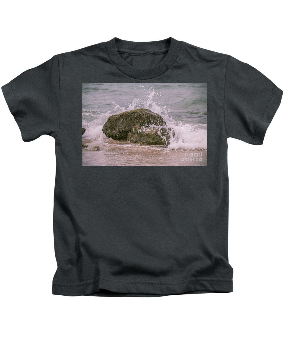 4779 Kids T-Shirt featuring the photograph Salt water on the rocks #1 by FineArtRoyal Joshua Mimbs