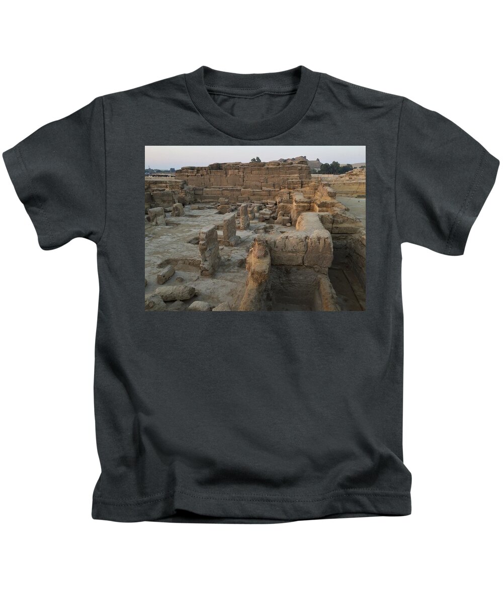 Giza Kids T-Shirt featuring the photograph Sphinx Temple #1 by Trevor Grassi