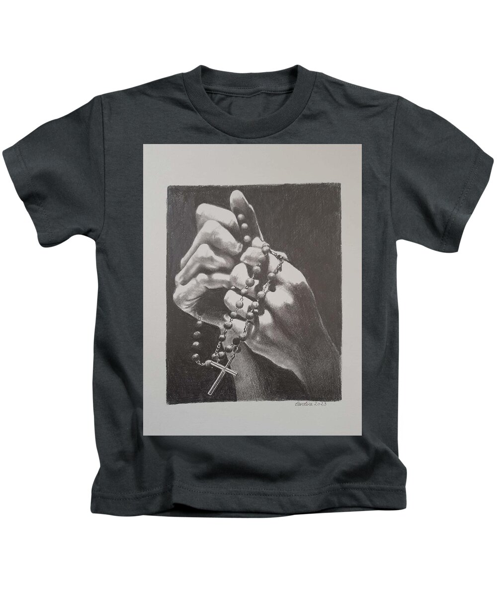 Hands Kids T-Shirt featuring the drawing Untitled #1 by Caroline Philp