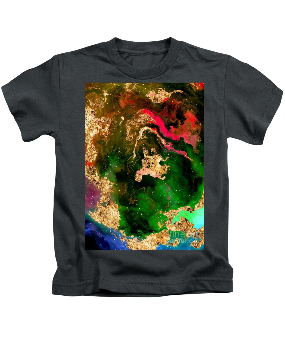 Holyrockarts Kids T-Shirt featuring the digital art 100 Starry Nebulas in Space Abstract Digital Painting 001 by Holy Rock Design