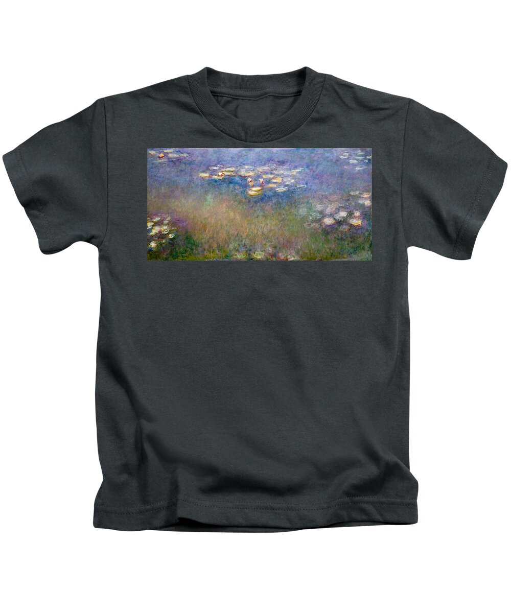 Monet Art Kids T-Shirt featuring the painting Water Lilies #118 by Claude Monet