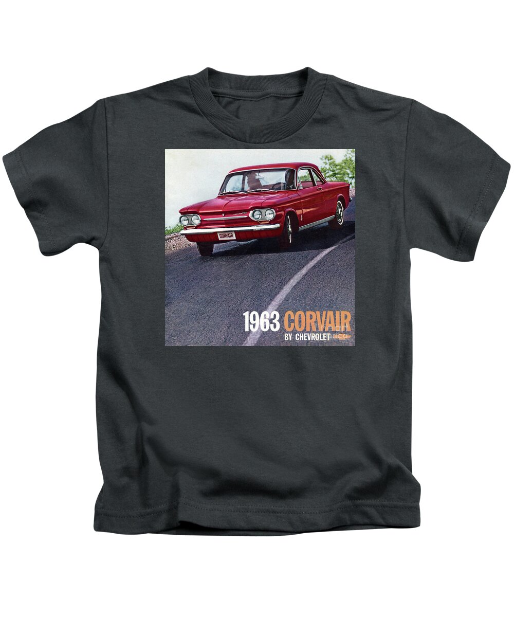 1963 Kids T-Shirt featuring the photograph 1963 Corvair Brochure Cover by Ron Long