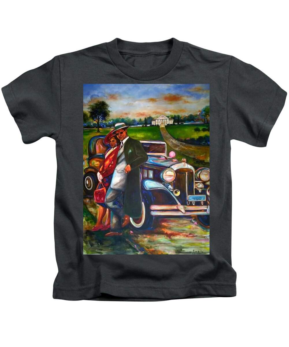 African American Art Kids T-Shirt featuring the painting Black Wall Street #1 by Emery Franklin