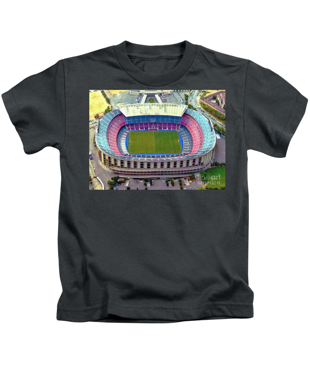 Camp Nou Kids T-Shirt featuring the photograph Camp Nou #2 by Julia Robertson-Armstrong