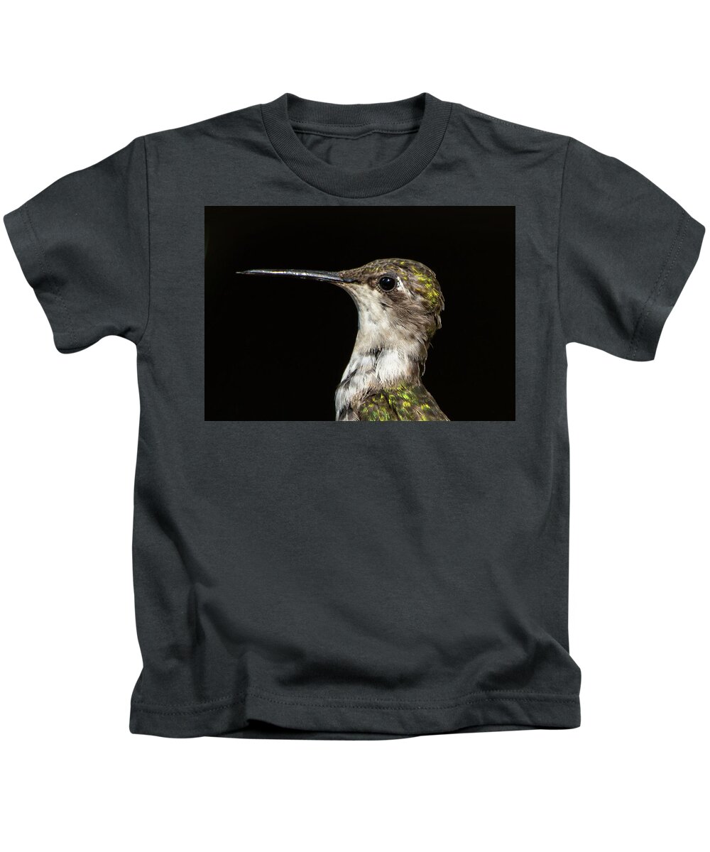 Ruby Throated Hummingbird Kids T-Shirt featuring the photograph Portrait of a Hummingbird #2 by Sandra J's