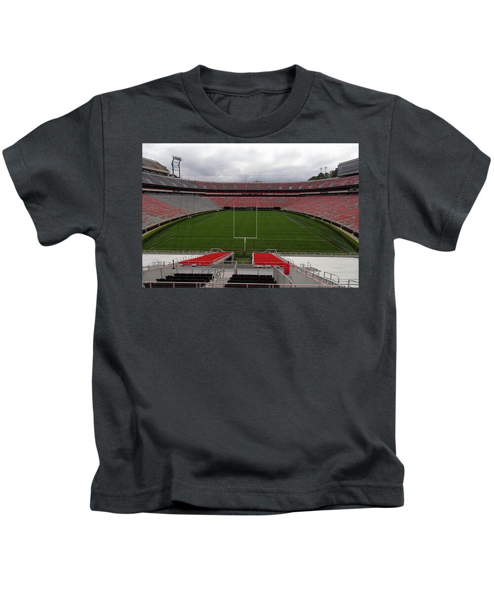 Athens Georgia Kids T-Shirt featuring the photograph Sanford Stadium at the University of Georgia by Eldon McGraw
