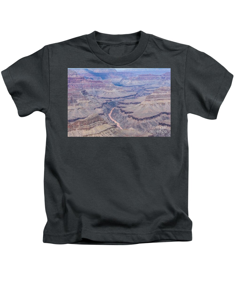 The Grand Canyon And Colorado River Kids T-Shirt featuring the digital art The Grand Canyon and Colorado River #2 by Tammy Keyes