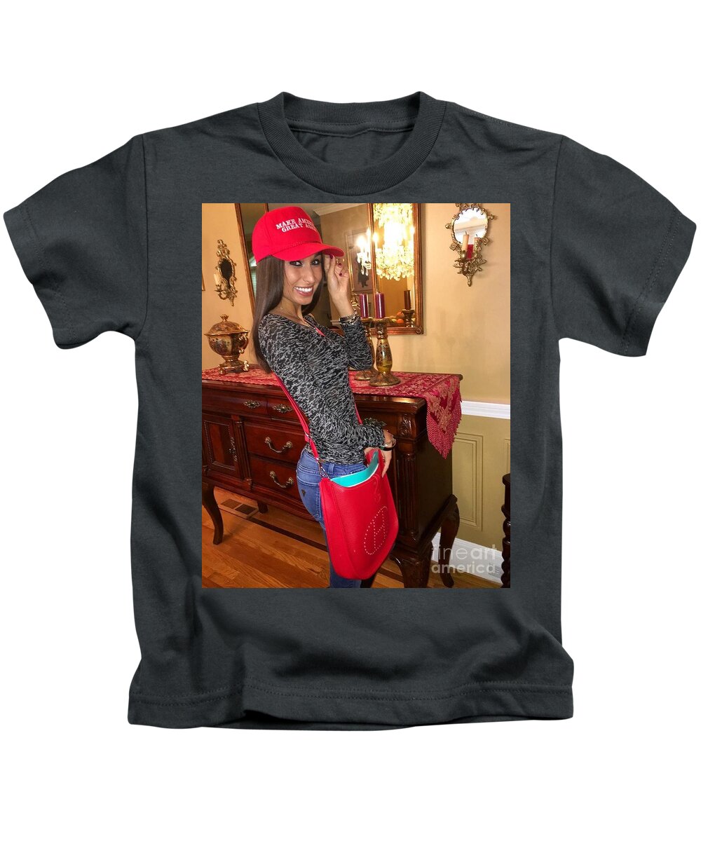 Trump Kids T-Shirt featuring the photograph Trump Girl #2 by Action