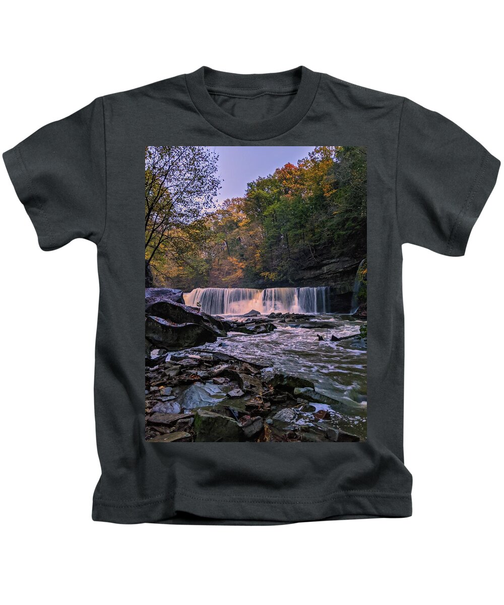 Bedford Reservation Kids T-Shirt featuring the photograph Great Falls #20 by Brad Nellis