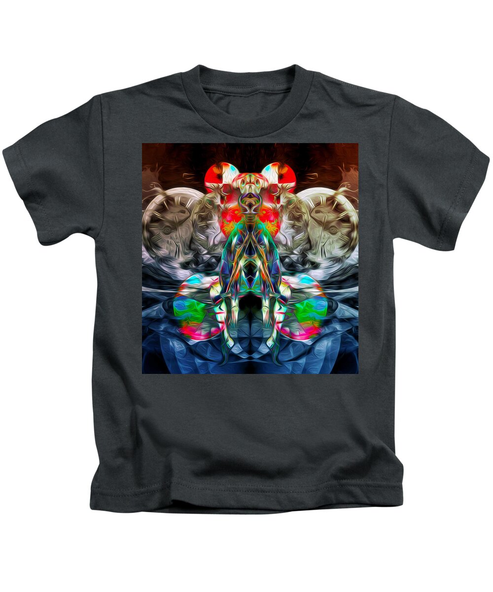 Time Kids T-Shirt featuring the digital art 24 Hours by Jeff Malderez