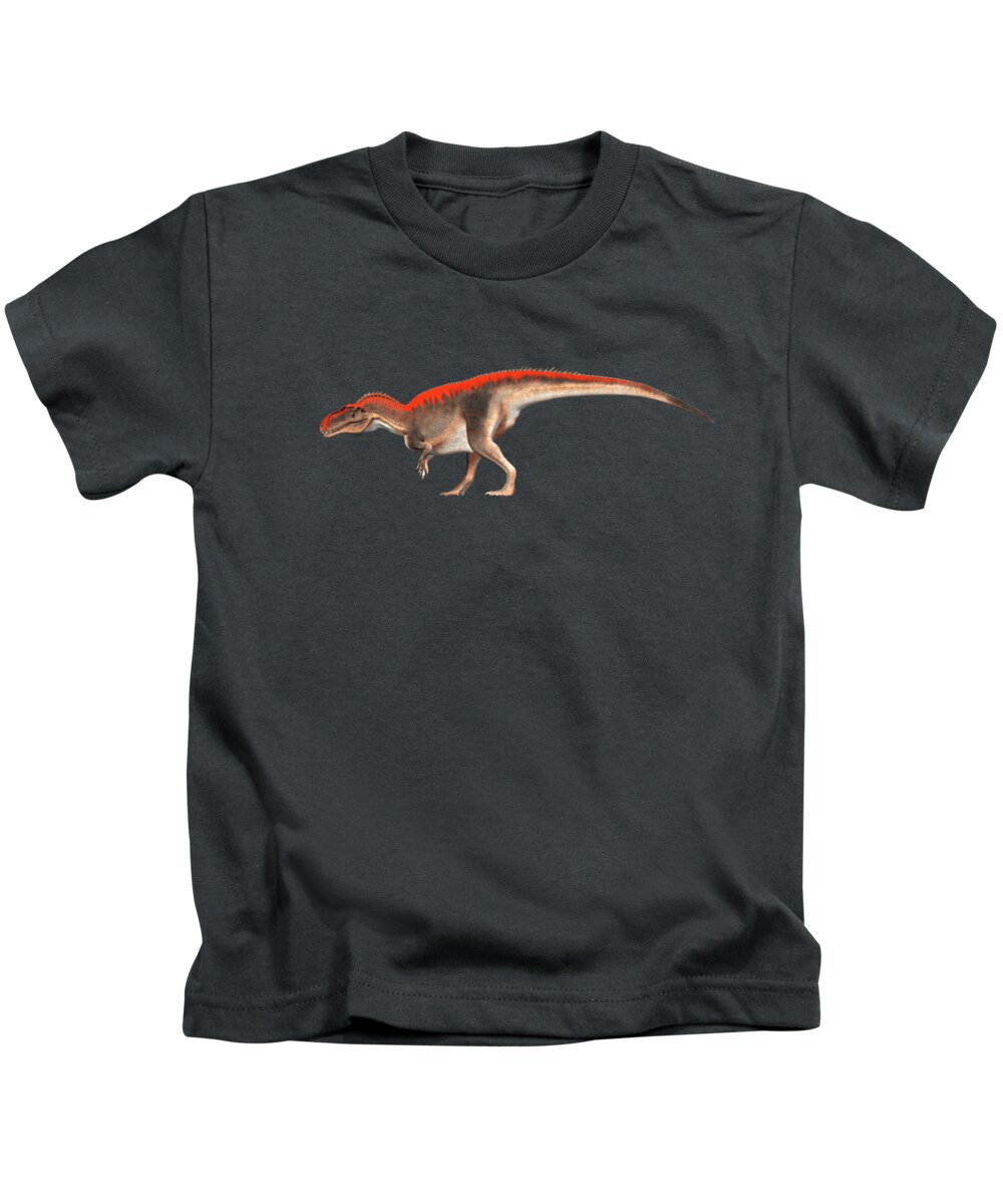 Acrocanthosaurus Kids T-Shirt featuring the digital art Acrocanthosaurus #3 by Daniel Eskridge