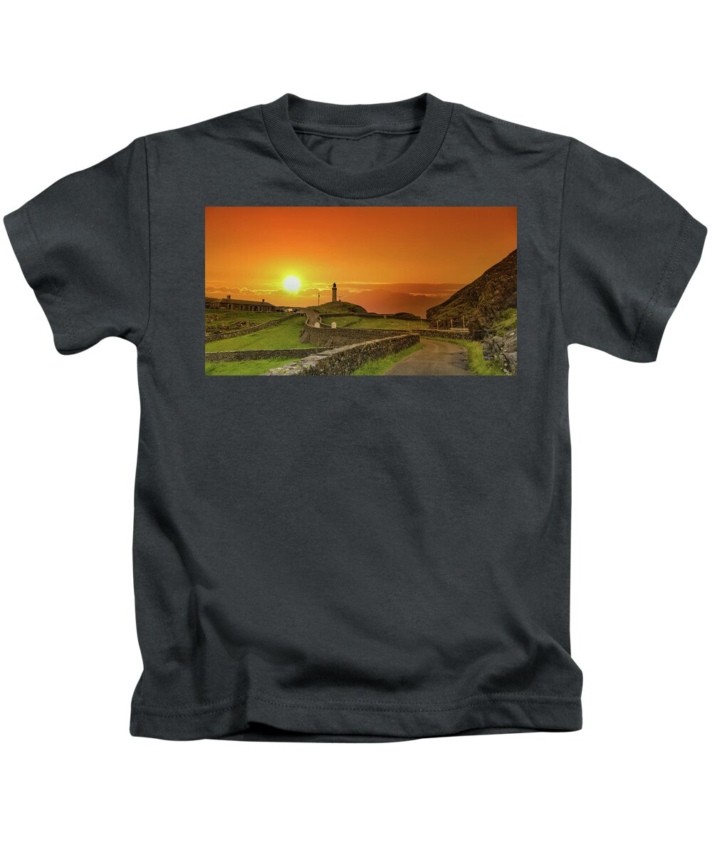 Scotland Kids T-Shirt featuring the digital art Lighthouse #3 by Remigiusz MARCZAK